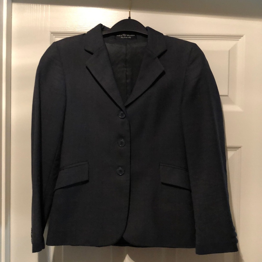 Navy blue plaid, RJ Classics, equestrian show coat